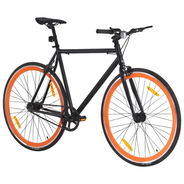 vidaXL Fiets met vaste versnelling 700 c 55 cm zwart en oranje