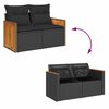 vidaXL 10-delige Loungeset met kussens poly rattan acacia zwart