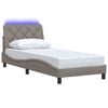 vidaXL Bedframe met LED zonder matras 80x200 cm stof taupe