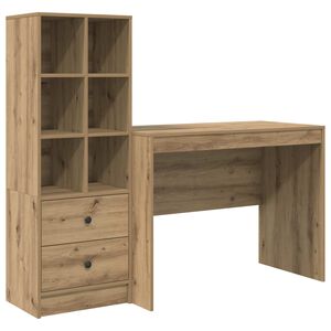 vidaXL Bureau Artisan Eiken 145.5 x 50 x 127 cm 2 st