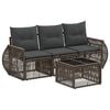 vidaXL Tuinbankenset 4 pcs Grijs en Donkergrijs poly rattan