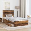 vidaXL Bedframe met hoofdeinde Oudhout 100 x 200 cm Bewerkt hout