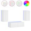 vidaXL 3-delige tv-wandmeubelset met LED-verlichting wit