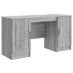 vidaXL Bureau met plank Grijs sonoma 142,5 x 50 x 75 cm Bewerkt hout