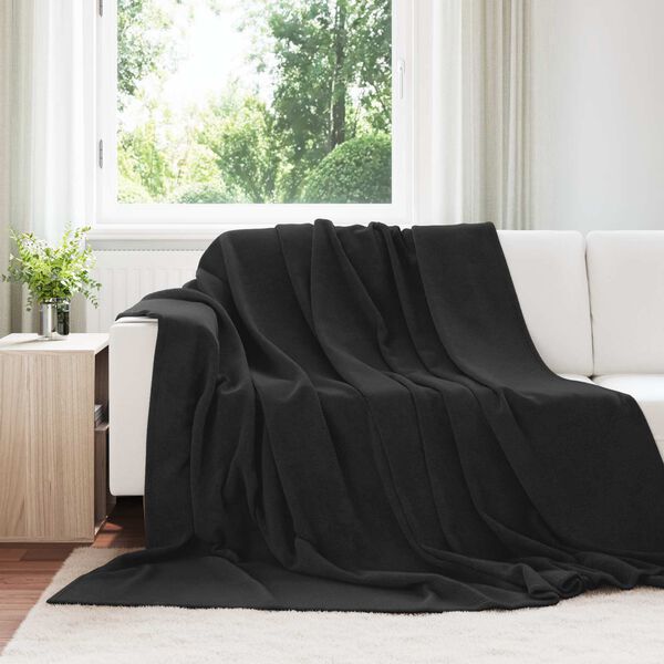 vidaXL Kleden 6 pcs Zwart 240 x 270 cm Fleece