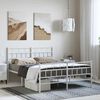 vidaXL Bedframe met hoofd- en voeteneinde metaal wit 135x190 cm