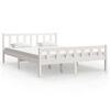 vidaXL Bedframe massief hout wit 150x200 cm