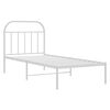 vidaXL Bedframe met hoofdbord metaal wit 90x200 cm
