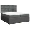 vidaXL Boxspring met matras stof donkergrijs 200x200 cm