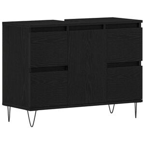 vidaXL Badkamertenk te kast Zwart Eiken 80 x 33 x 60 cm Bewerkt hout