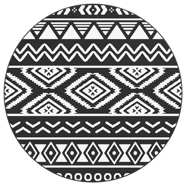 vidaXL Buitenkleed ARAKIL Ø120 cm polypropeen zwart