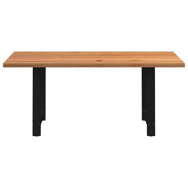 vidaXL Eettafel rechthoekig 180x100x74 cm massief eikenhout lichtbruin