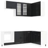vidaXL Keukenblok PORTO 8 pcs Zwart Bewerkt hout