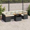 vidaXL 8-delige Loungeset met kussens poly rattan acacia zwart