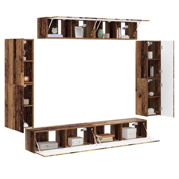 vidaXL TV-kast 8 pcs Oudhout