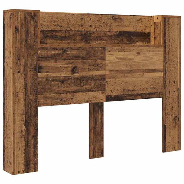 vidaXL Hoofdbord met plank Oudhout 140 x 17 x 104,5 cm Bewerkt hout