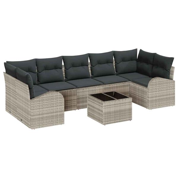 vidaXL Tuin Sofa Set Lichtgrijs 55 x 55 x 37 cm poly rattan