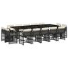 vidaXL 15-delige Tuinset met kussens poly rattan zwart