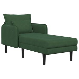 vidaXL Grote chaise longue Donkergroen Katoenen stof