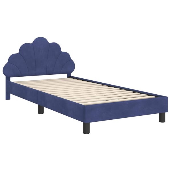 vidaXL Bedframe voor kinderen met hoofdbord Politieblauw 90 x 190 cm