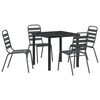 vidaXL Tuin eettafelset 5 st Antraciet Gepoedercoat staal