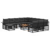vidaXL Tuin loungeset 13-delig Zwart en Donkergrijs polyrattan