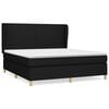 vidaXL Boxspring met matras stof zwart 180x200 cm