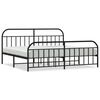 vidaXL Bedframe met hoofd- en voeteneinde metaal zwart 200x200 cm