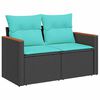 vidaXL 11-delige Loungeset met kussens poly rattan zwart