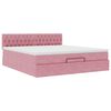 vidaXL Ottoman bed met matras 180x200 cm fluweel roze