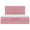 vidaXL Ottoman bed met matrassen 160x200cm fluweel roze