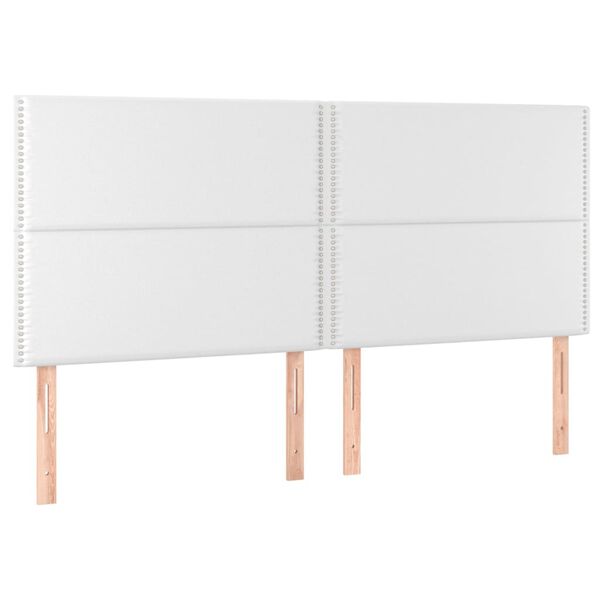 vidaXL Hoofdbord LED 200x5x118/128 cm kunstleer wit