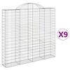 vidaXL Schanskorven 9 st gewelfd 200x30x180/200 cm ijzer