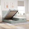 vidaXL Ottoman bed met matrassen en LED's 180x200cm fluweel lichtgrijs