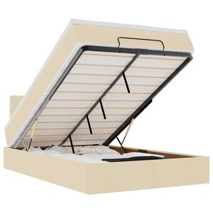 vidaXL Bed poef met matras en LED's 120x190 cm stof cr&egrave;mekleurig