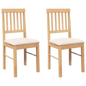 vidaXL Eetkamerstoelen met kussens 2 st massief hout rubber