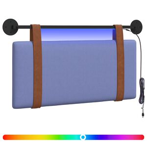 vidaXL Hangend hoofdbord Met LED-verlichting Jeans Blauw Antiek PU