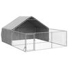 vidaXL Hondenkennel met ren 4x3x1,9 m gegalvaniseerd staal