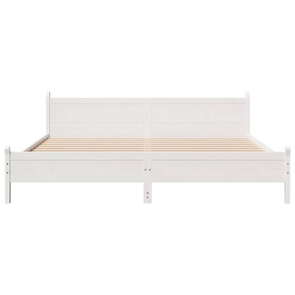 vidaXL Bedframe zonder matras massief grenenhout wit 200x200 cm