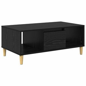 vidaXL Salontafel met lade Zwart Eiken 90 x 50 x 26.5 cm Bewerkt hout
