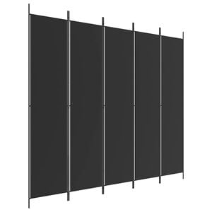vidaXL Kamerscherm met 5 panelen 250x220 cm stof zwart