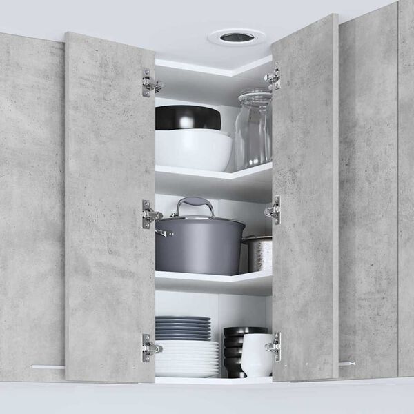 vidaXL Hangkast Beton Grijs en Wit 57 x 57 x 80 cm Bewerkt hout