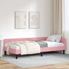 vidaXL Hoekbedframe met hoofdeinde Roze 90 cm x 190 cm VelvetenPlywood