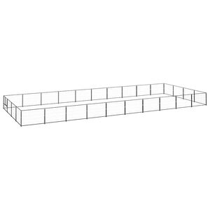 vidaXL Hondenkennel 40 m&sup2; staal zwart