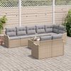 vidaXL Tuin Sofa Set met kussen 9 pcs beige en lichtgrijs Poly riet