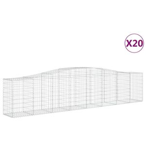 vidaXL Schanskorven 20 st gewelfd 400x50x80/100 cm ijzer