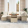 vidaXL Tuin Sofa Set met opslag 8 pcs Beige Poly riet