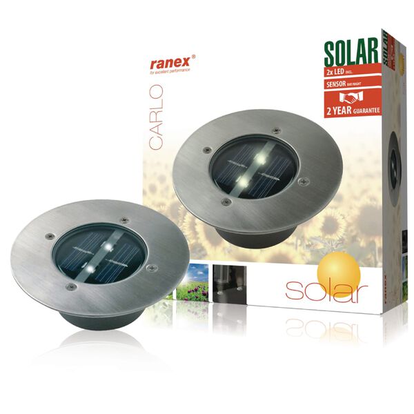 Ranex Solar-spotlight rond 0,12 W zilver 5000.197