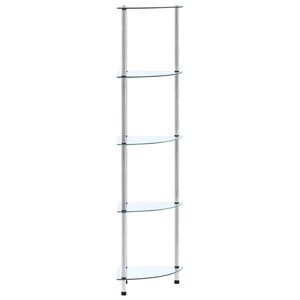 vidaXL Kastje 5-laags 30x30x130 cm gehard glas transparant