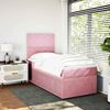 vidaXL Boxspring met matras fluweel roze 90x190 cm